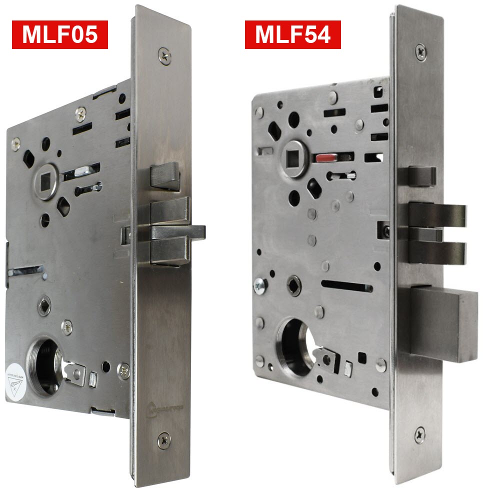 McGrath MLF05 and MLF54 ANSI mortice locks side by side comparison